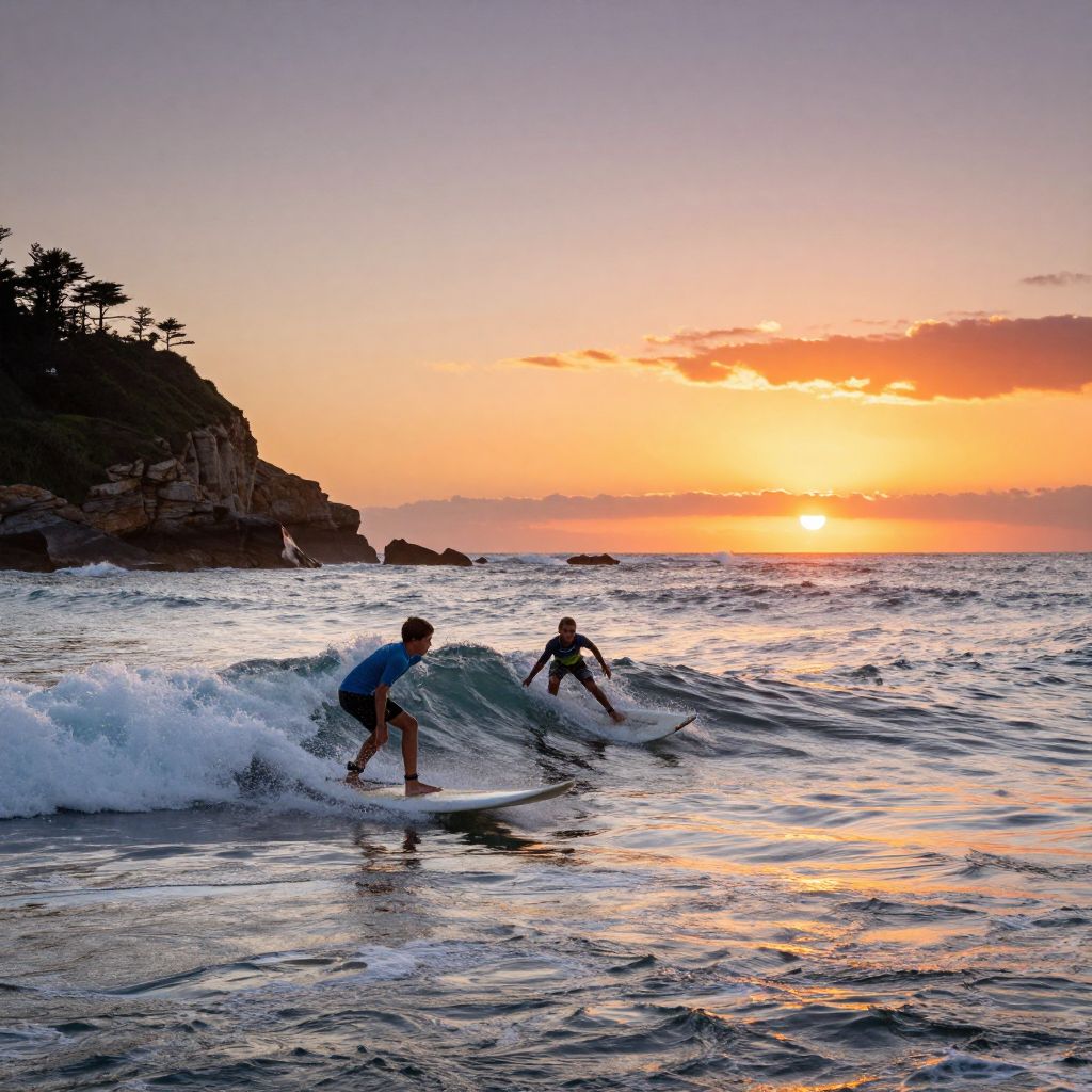 Surfing at Strands Beach