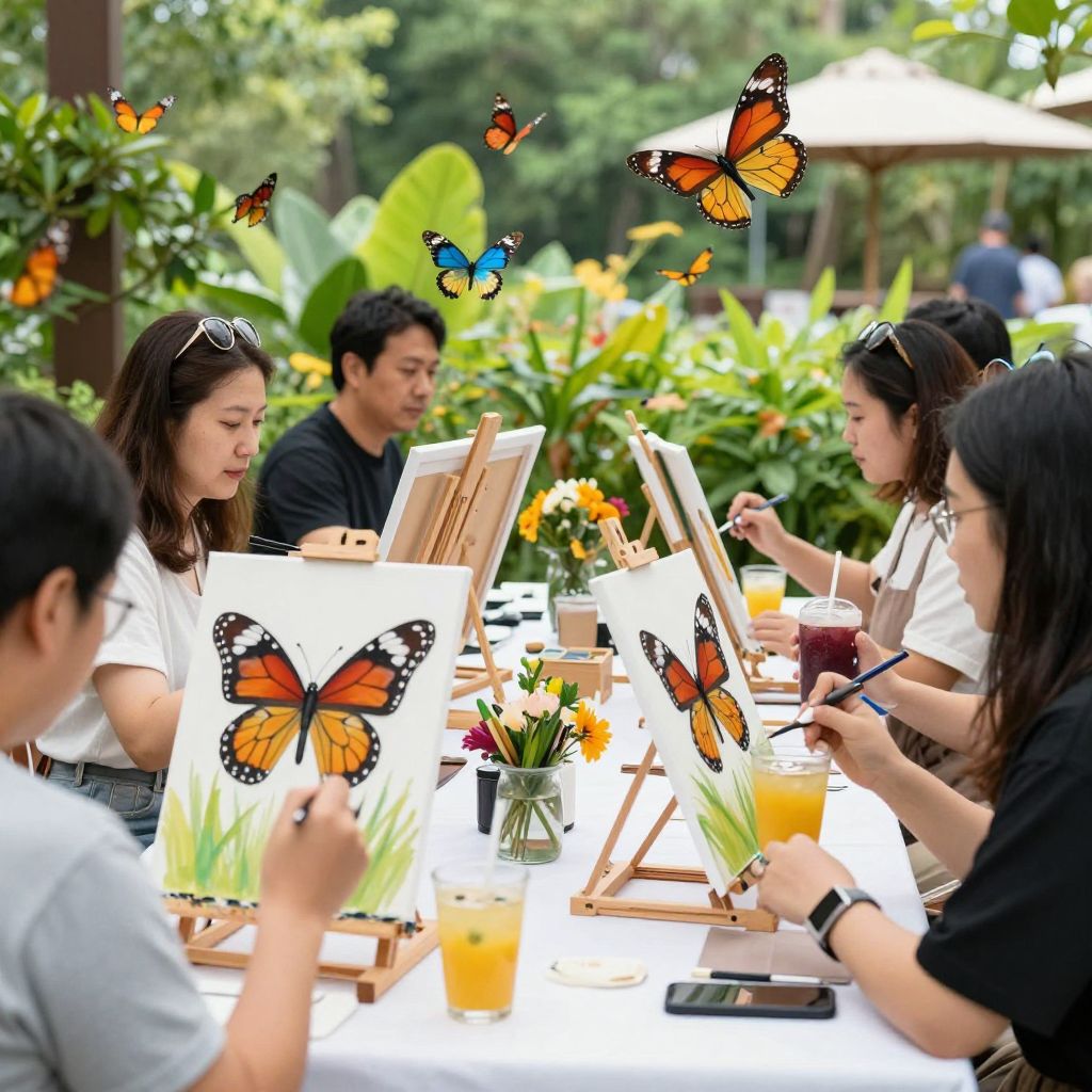 Spring Butterfly Paint and Sip