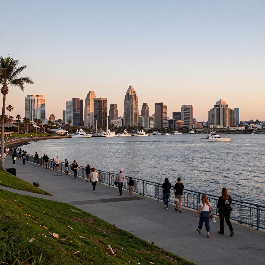 Waterfront along Harbor Drive