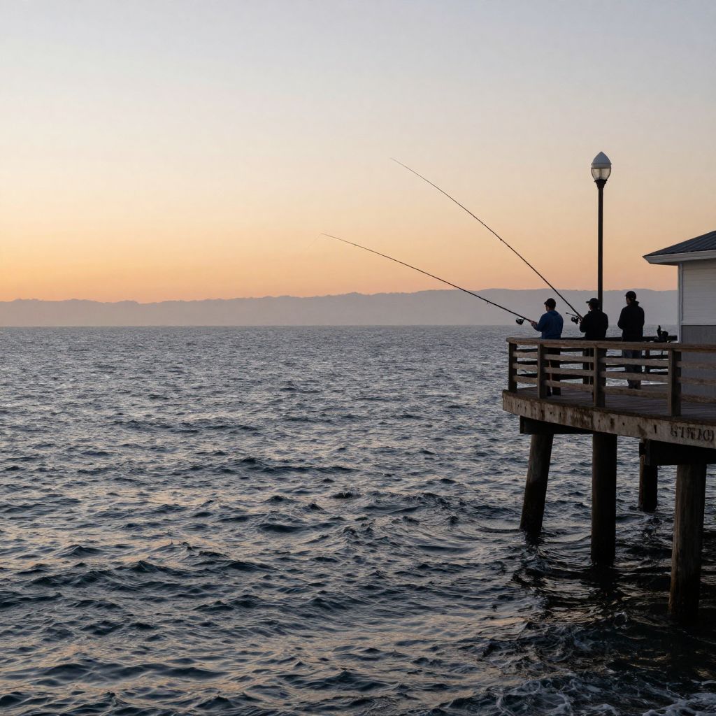 Fishing off Seal Beach Pier