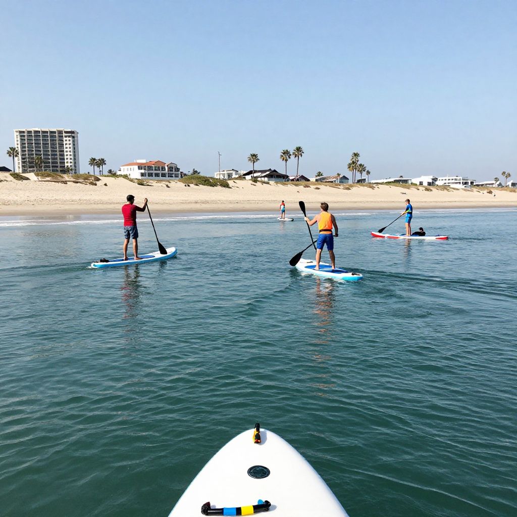 Paddleboarding in Seal Beach