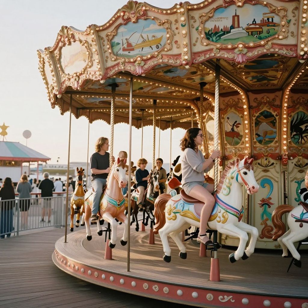 Classic Carousel Ride at Santa Monica Pier